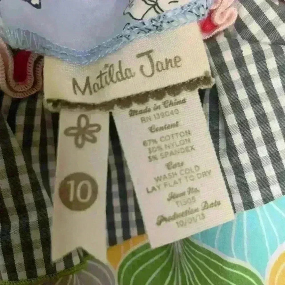 Matilda Jane Girls Blue Judy & Ethel Tank top Circus Wonderful Parade size10 - Picture 8 of 9